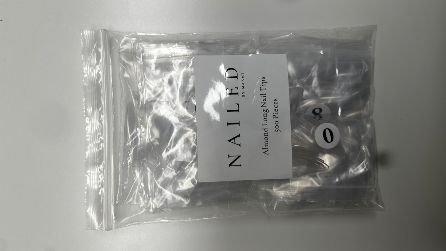 ALMOND LONG NAIL TIPS (bags)